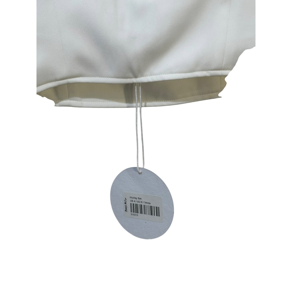 Princess Polly Huxley Set Crop Top 4 White Square Neck Side Zip Sleeveless - Picture 2 of 5